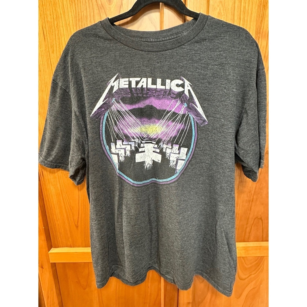 Metallica Master of Puppets Graphic T-Shirt Mens XL Charcoal Gray Heather Tee